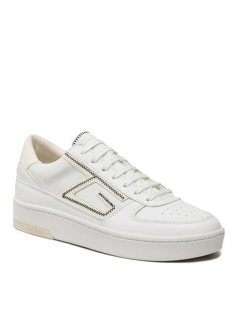SILEA Baskets en cuir Blanc Blanc - Chaussures Homme