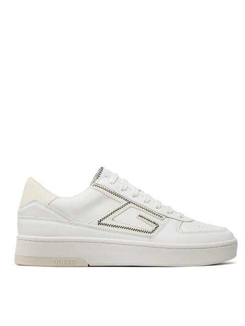 SILEA Baskets en cuir Blanc Blanc - Chaussures Homme