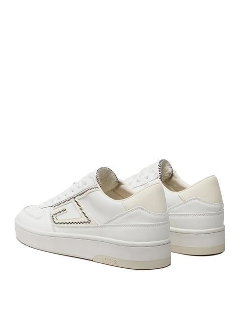 SILEA Baskets en cuir Blanc Blanc - Chaussures Homme