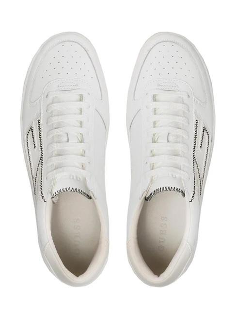 SILEA Baskets en cuir Blanc Blanc - Chaussures Homme