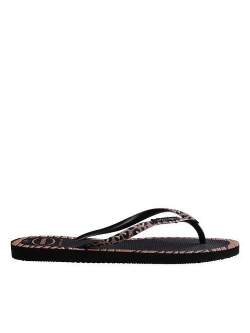 SLIM ANIMALS Tongs NOIR - Chaussures Femme