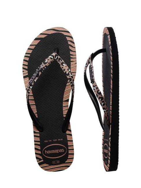 SLIM ANIMALS Tongs NOIR - Chaussures Femme