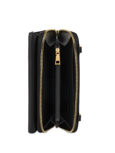 GRAINED Portefeuille pochette &eacute;paule Noir - Portefeuilles Femme