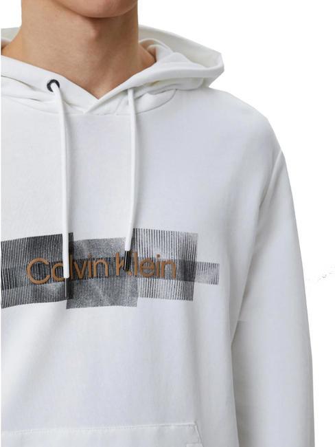 BOX STRIPED LOGO Sweat &agrave; capuche Blanc brillant - Pulls molletonn&eacute;s