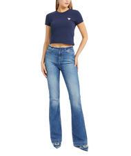 GUESS MINI TRIANGLE T-shirt coupe slim bleu noirci - T-shirt - 3