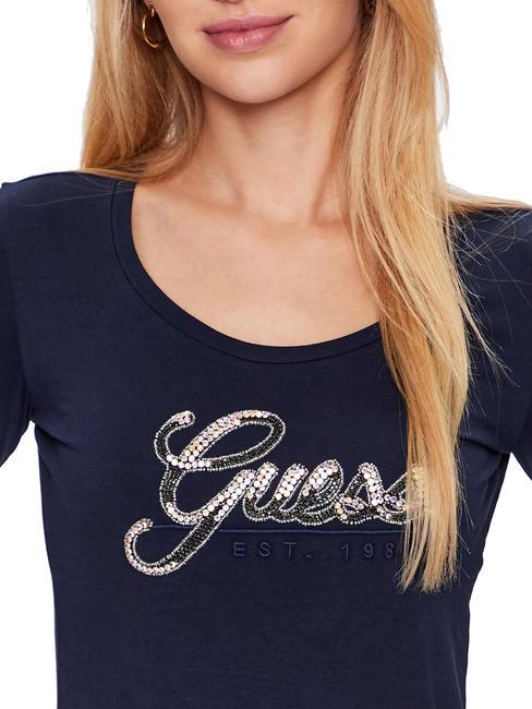 SCRIPT T-shirt &agrave; paillettes bleu noirci - T-shirt