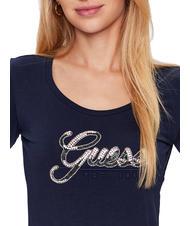 GUESS SCRIPT T-shirt &agrave; paillettes bleu noirci - T-shirt - 3