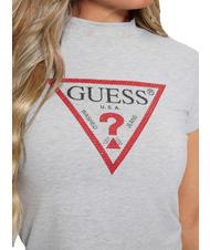 GUESS TRIANGLE STRASS T-shirt avec clous gris chin&eacute; clair m - T-shirt - 3