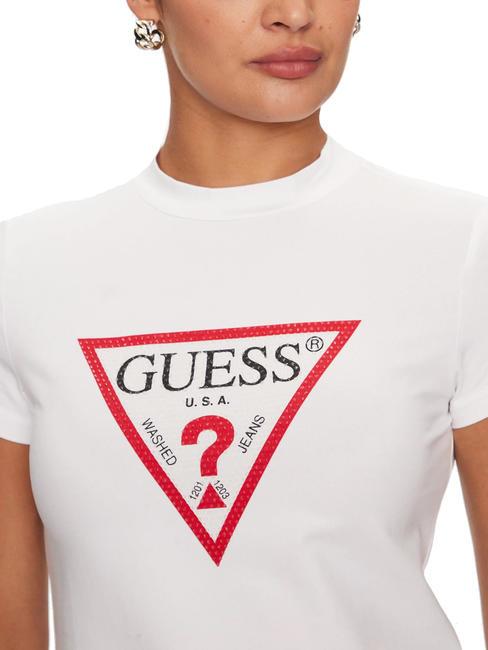 TRIANGLE STRASS T-shirt avec clous blanc pur - T-shirt