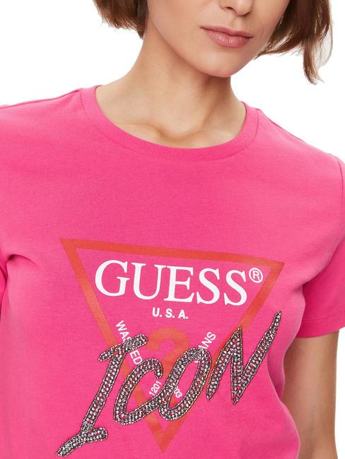 ICON T-shirt avec clous punch rose - T-shirt