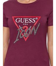 GUESS ICON T-shirt avec clous cerise noire - T-shirt - 3