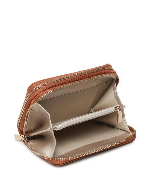 MERIDIAN Portefeuille zipp&eacute; COGNAC - Portefeuilles Femme