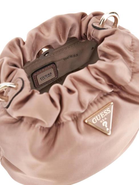 VELINA Sac seau avec bandouli&egrave;re cha&icirc;ne rose / or - Sacs pour Femme