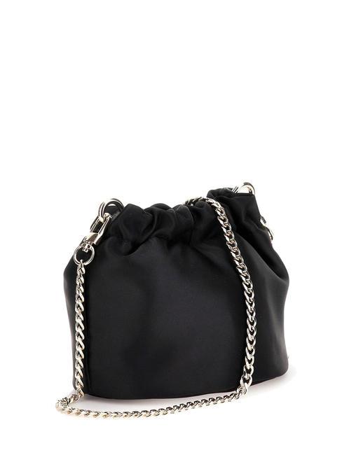 VELINA Sac seau avec bandouli&egrave;re cha&icirc;ne NOIR - Sacs pour Femme