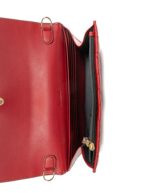 CHECK AND LINES Pochette avec bandouli&egrave;re en cha&icirc;ne ROUGE - Sacs pour Femme