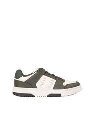 TOMMY HILFIGER TOMMY JEANS Leather Cupsole Baskets en cuir vert &eacute;tain/&eacute;cru - Chaussures Homme - 2