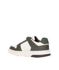 TOMMY HILFIGER TOMMY JEANS Leather Cupsole Baskets en cuir vert &eacute;tain/&eacute;cru - Chaussures Homme - 3