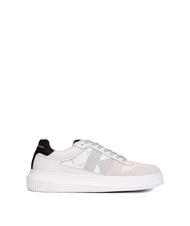 CALVIN KLEIN CK JEANS CHUNKY Baskets en cuir blanc brillant/blanc cr&egrave;me/hu&icirc;tre m - Chaussures Homme - 2