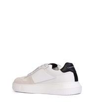 CALVIN KLEIN CK JEANS CHUNKY Baskets en cuir blanc brillant/blanc cr&egrave;me/hu&icirc;tre m - Chaussures Homme - 3
