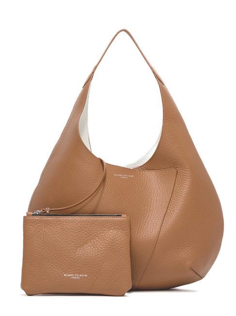 EUFORIA Sac en cuir avec pochette caramel-blanc - Sacs pour Femme
