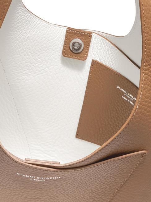 EUFORIA Sac en cuir avec pochette caramel-blanc - Sacs pour Femme