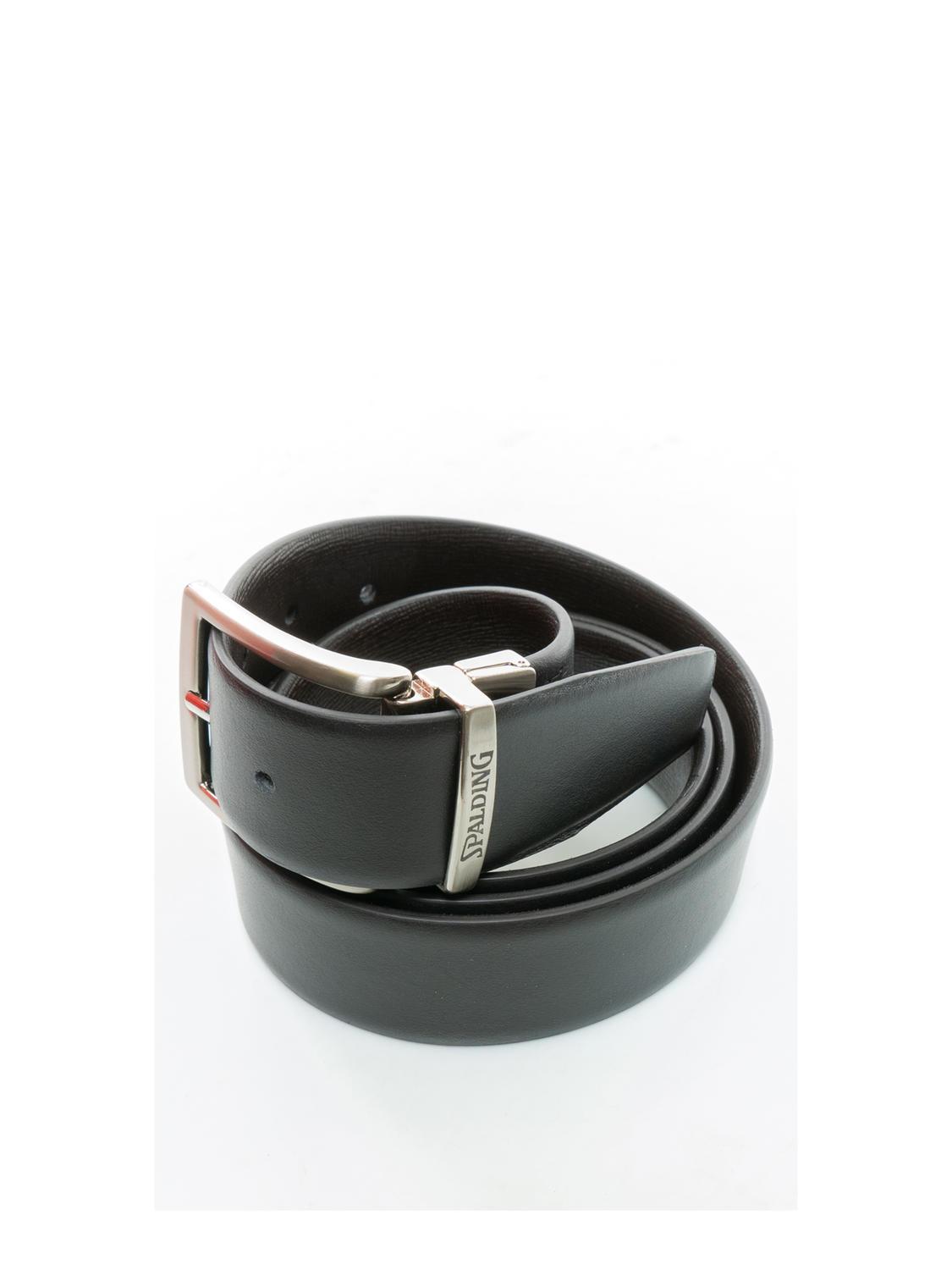 Spalding New York Belt Ceinture R versible En Cuir Noir Fonc