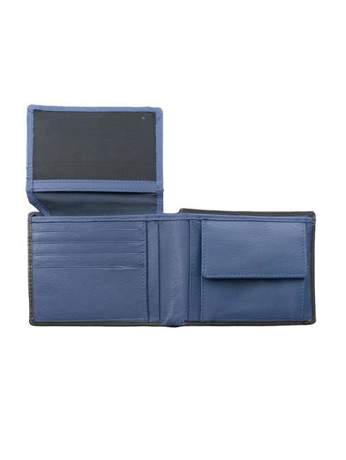 COLOR WALLET Portefeuille en cuir, avec porte-monnaie noir/marine - Portefeuilles Homme