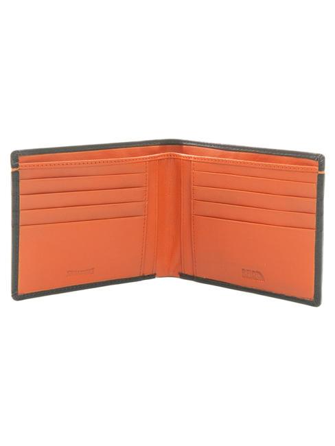 COLOR WALLET Porte-feuille en cuire marron/orange - Portefeuilles Homme