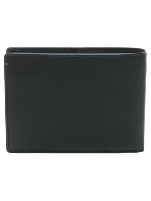 COLOR WALLET  Petit portefeuille en cuir noir/marine - Portefeuilles Homme