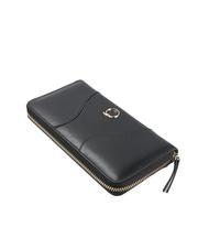 TRUSSARDI YUMA Grand portefeuille zipp&eacute; autour NOIR - Portefeuilles Femme - 4