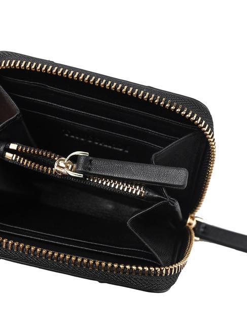 YUMA Petit portefeuille en cuir zipp&eacute; NOIR - Portefeuilles Femme