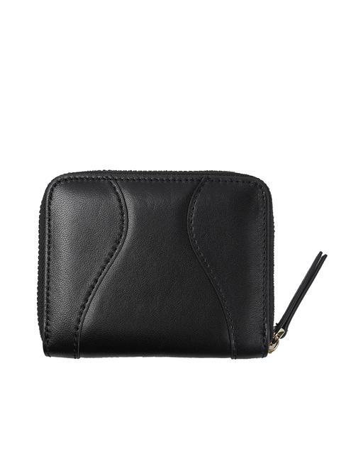 YUMA Petit portefeuille en cuir zipp&eacute; NOIR - Portefeuilles Femme