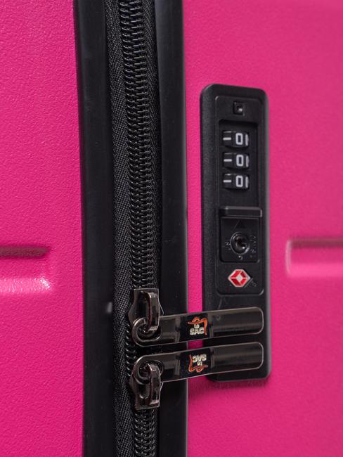 TOURING Chariot &agrave; bagages &agrave; main rose - Valises Rigides