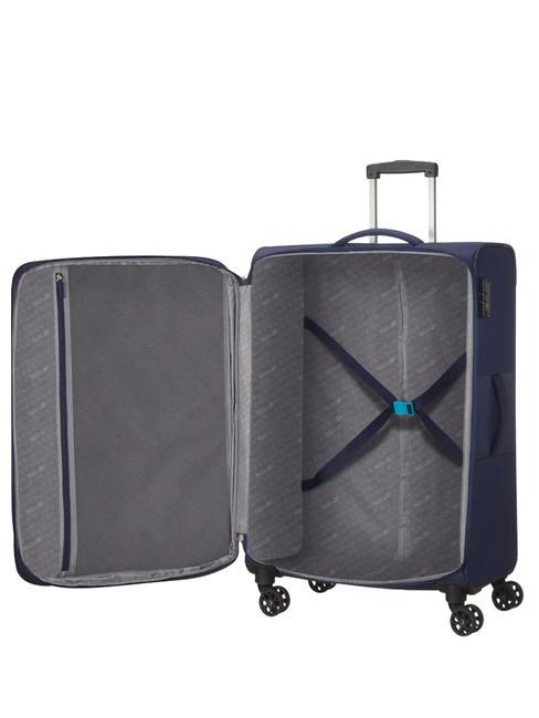 DEEP DIVE Lot de 3 chariots : cabine, moyen et grand extensible bleu marin - Ensemble Valises