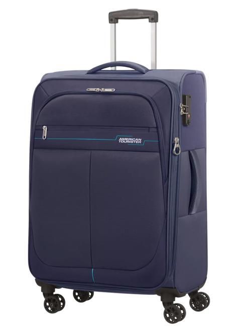 DEEP DIVE Lot de 3 chariots : cabine, moyen et grand extensible bleu marin - Ensemble Valises