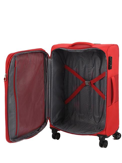 DEEP DIVE Lot de 3 chariots : cabine, moyen et grand extensible rouge / gris - Ensemble Valises