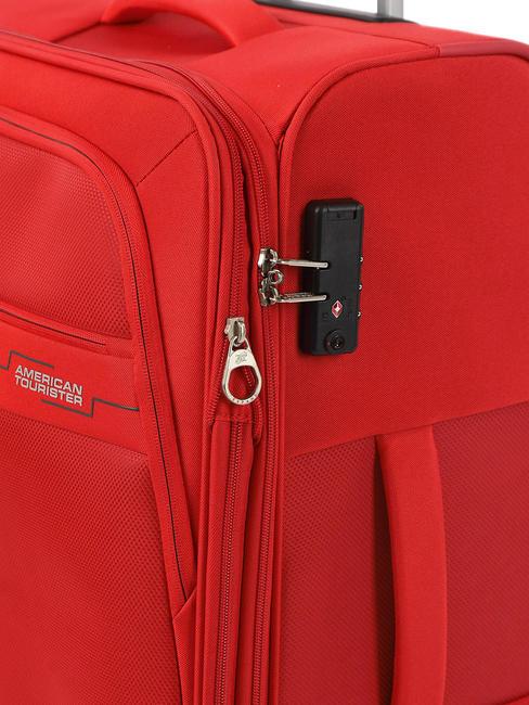 DEEP DIVE Lot de 3 chariots : cabine, moyen et grand extensible rouge / gris - Ensemble Valises