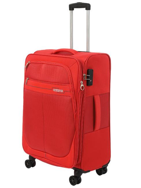 DEEP DIVE Lot de 3 chariots : cabine, moyen et grand extensible rouge / gris - Ensemble Valises