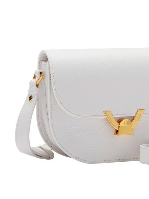 DEW Sac bandouli&egrave;re en cuir martel&eacute; blanc brillant - Sacs pour Femme