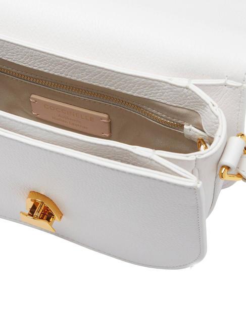 DEW Sac bandouli&egrave;re en cuir martel&eacute; blanc brillant - Sacs pour Femme