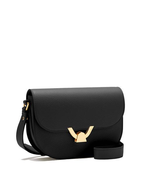DEW Sac bandouli&egrave;re en cuir martel&eacute; Noir - Sacs pour Femme
