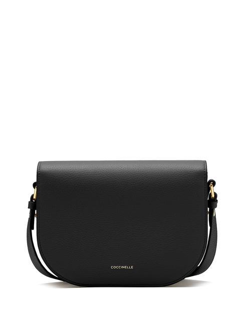 DEW Sac bandouli&egrave;re en cuir martel&eacute; Noir - Sacs pour Femme