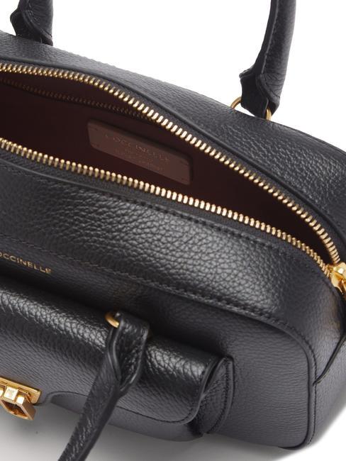BEAT SOFT Sac &agrave; main en cuir avec bandouli&egrave;re Noir - Sacs pour Femme
