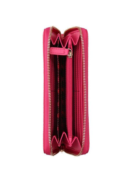CALIWEN Grand portefeuille zipp&eacute; fuchsia fonc&eacute; - Portefeuilles Femme