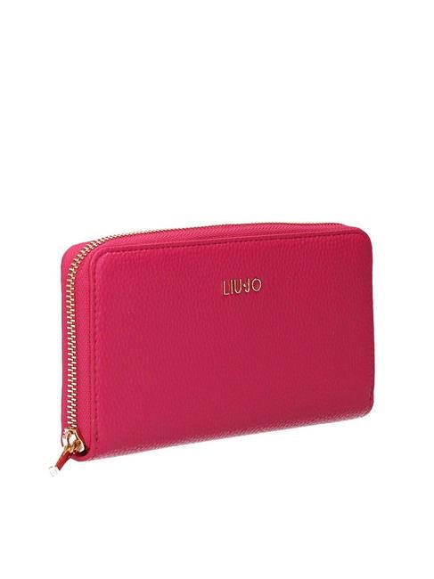 CALIWEN Grand portefeuille zipp&eacute; fuchsia fonc&eacute; - Portefeuilles Femme