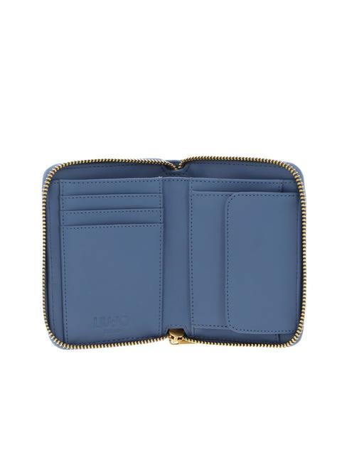 ACHALA Petit portefeuille zipp&eacute; autour bleu acier - Portefeuilles Femme