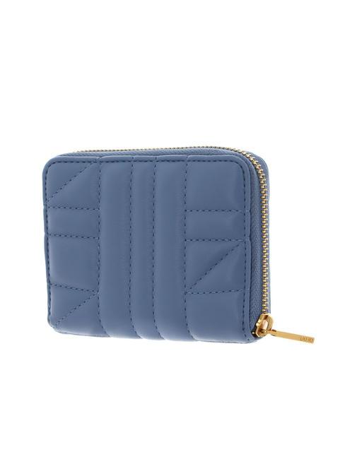 ACHALA Petit portefeuille zipp&eacute; autour bleu acier - Portefeuilles Femme