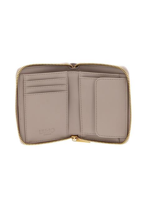 ACHALA Petit portefeuille zipp&eacute; autour taupe - Portefeuilles Femme