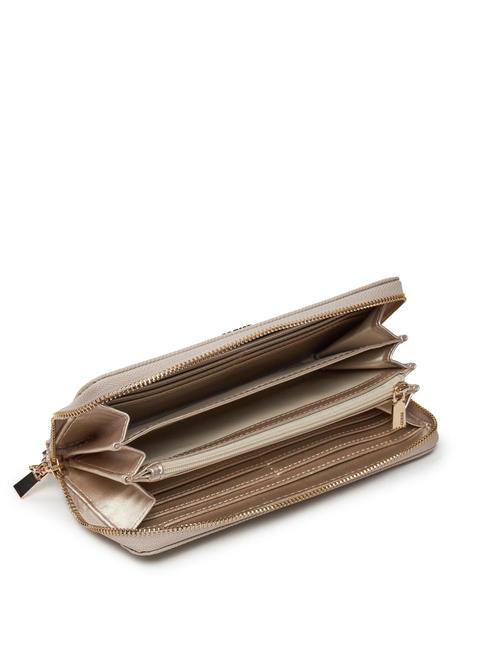 LAUREL Portefeuille zipp&eacute; taupe - Portefeuilles Femme
