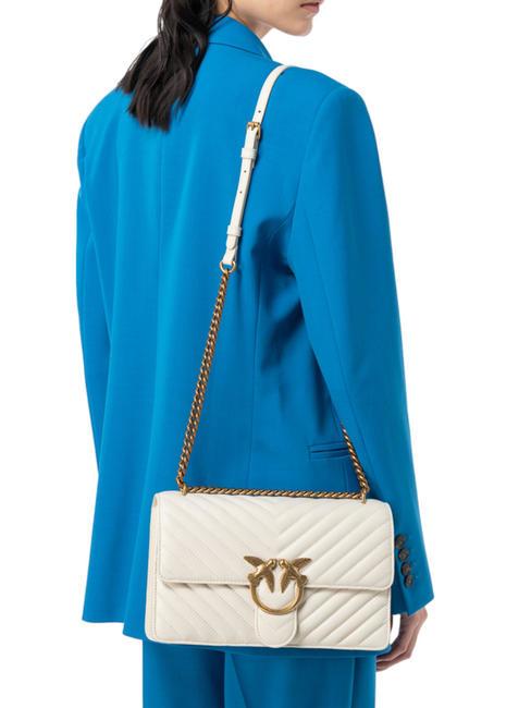 CLASSIC LOVE ONE Sac en cuir nappa blanc de soie-or antique - Sacs pour Femme